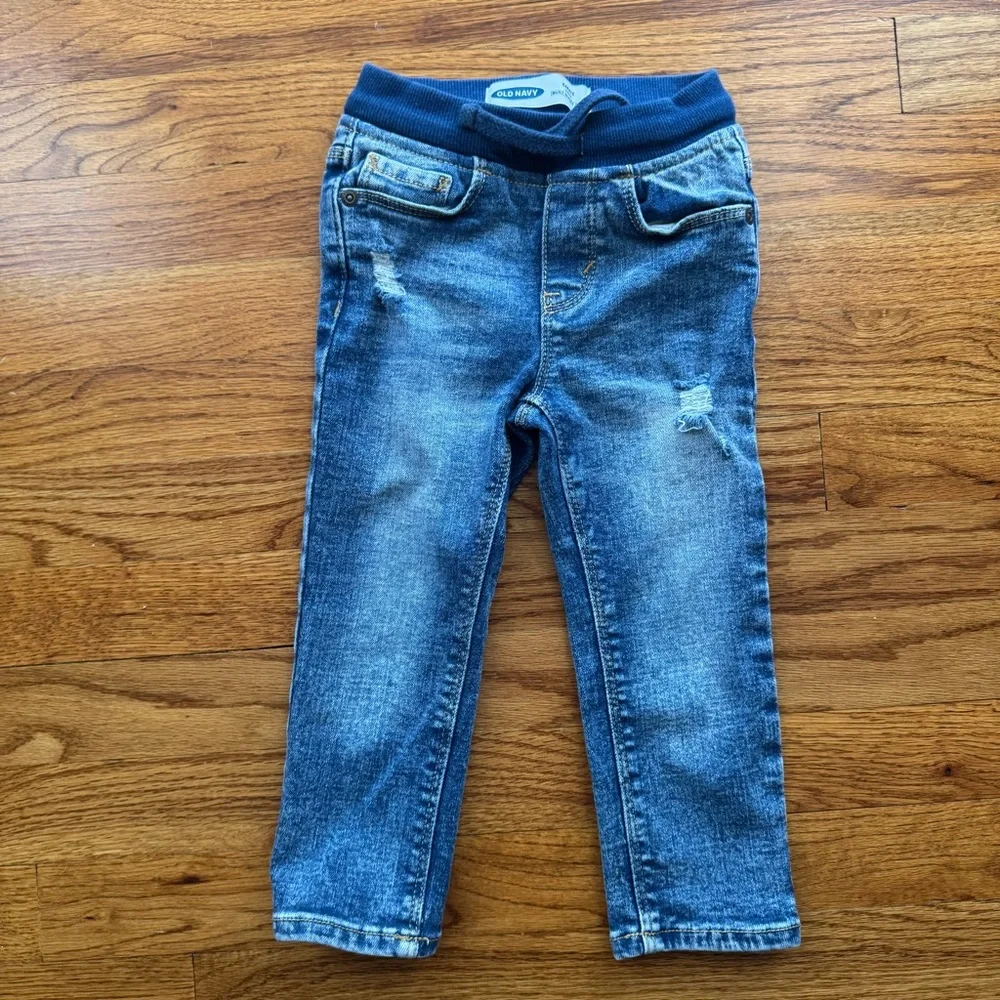 Old Navy Jeans Toddler Karate Skinny Pull On Functional Drawstring Waist